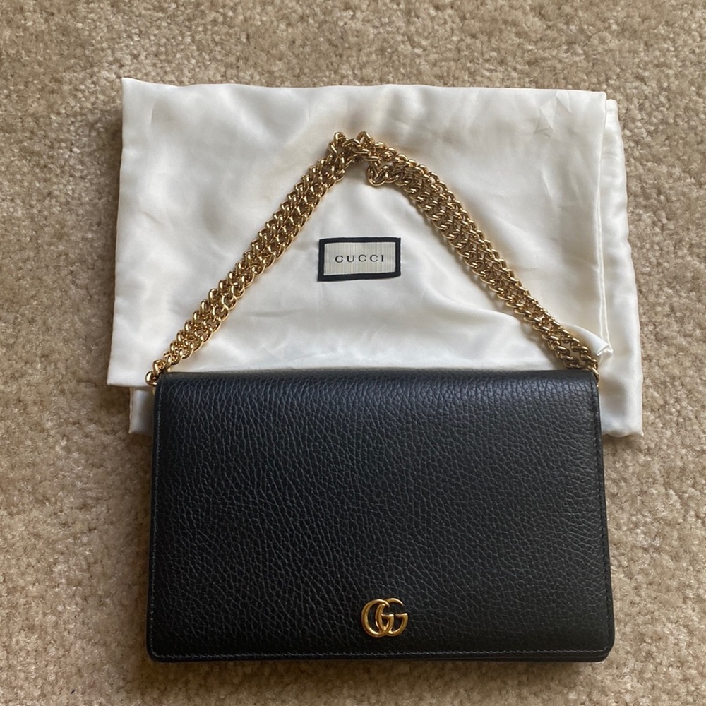 GG Marmont Leather Mini Chain Bag